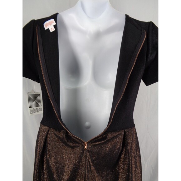 LuLaRoe Elegant Amelia Black Bronze Rose Gold Shimmer Size Medium New - Picture 11 of 14